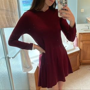 Maroon Long Sleeve Dress